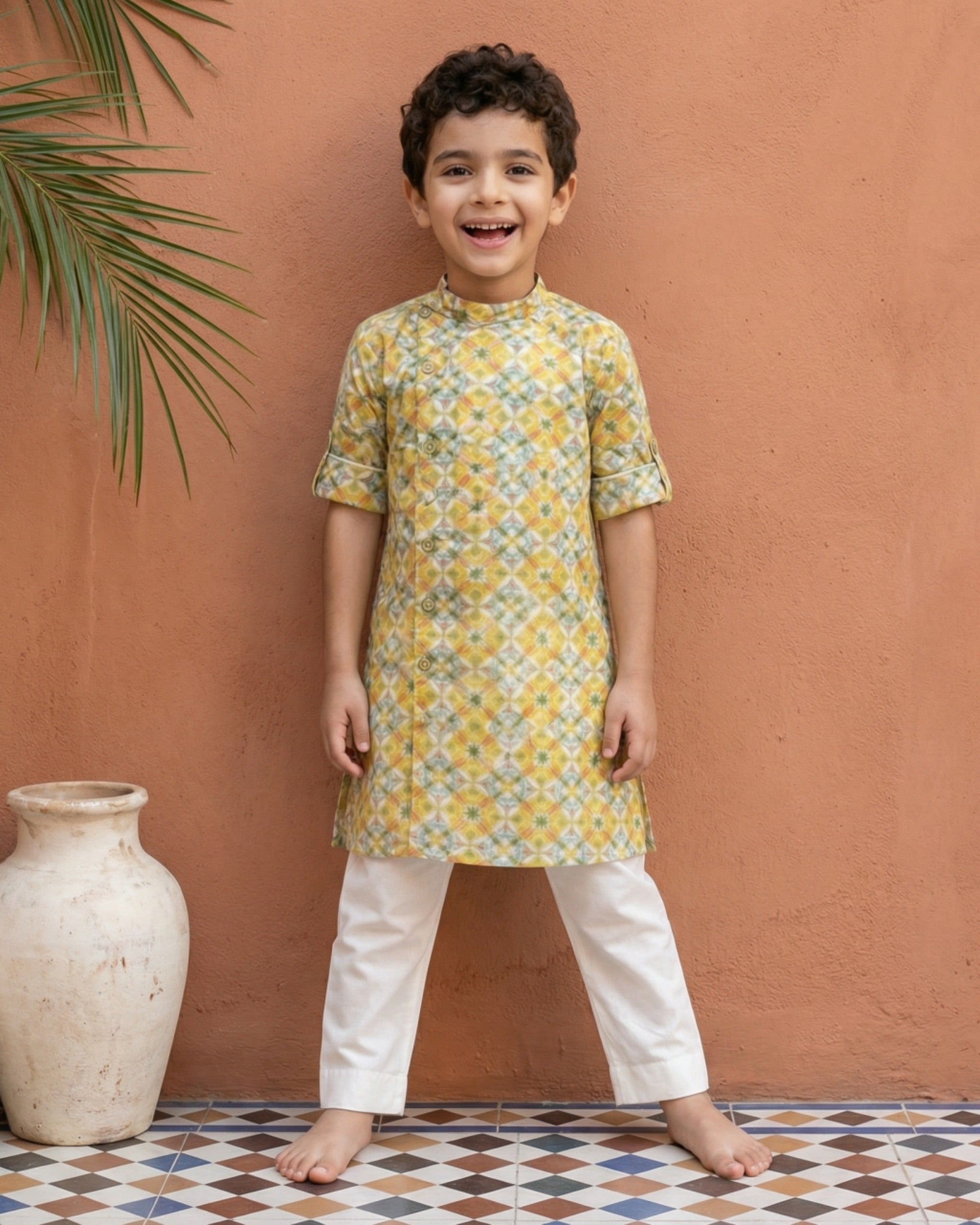 Sage Green Printed Kurta Pant Set